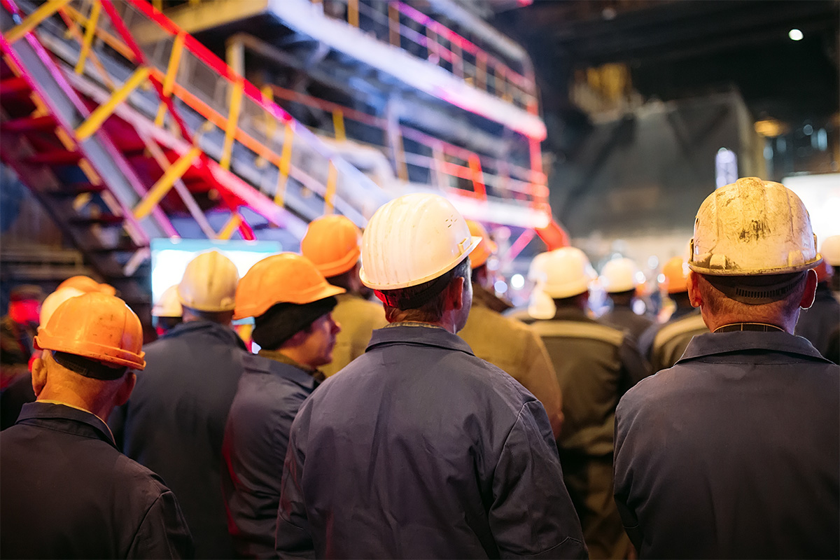 Strike of workers in heavy industry